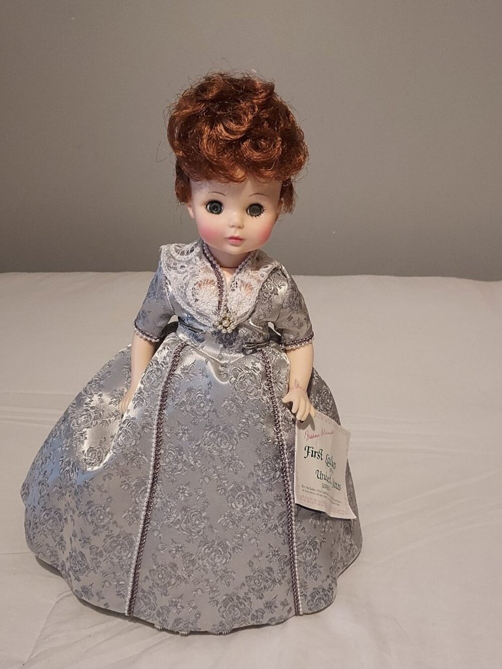 Madame Alexander Vintage Doll in Silver Blue Gown with Red Hair